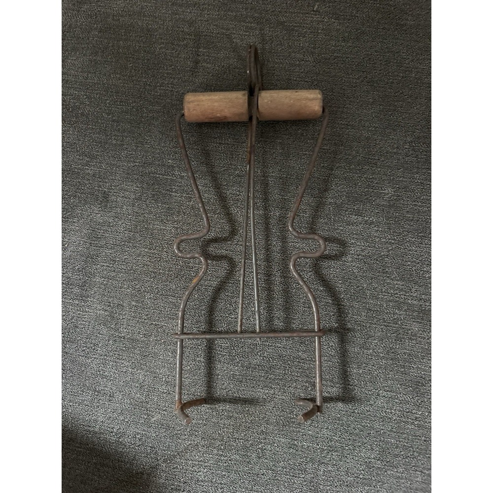 Vtg Home Canning Jar Lifter Wooden Handles Primitive Spring Loaded‎